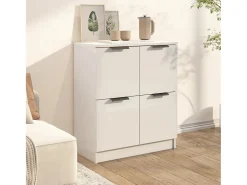 Aparador de madera contrachapada blanco 60x30x70 cm