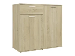 Aparador de madera contrachapada color roble Sonoma 80x36x75 cm ES44165