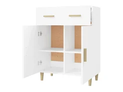 Aparador de madera contrachapada blanco 69,5x34x89 cm ES66833