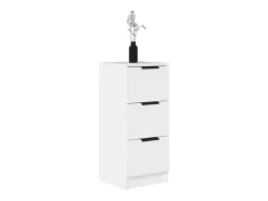Aparador de madera contrachapada blanco 30x30x70 cm ES18912