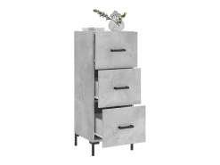 Aparador de madera contrachapada gris hormigón 34,5x34x90 cm