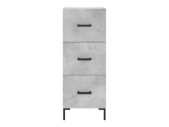 Aparador de madera contrachapada gris hormigón 34,5x34x90 cm