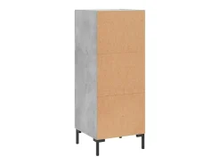 Aparador de madera contrachapada gris hormigón 34,5x34x90 cm