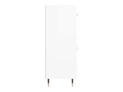 Aparador de madera contrachapada blanco brillante 69,5x34x90 cm