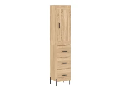 Aparador de madera contrachapada roble Sonoma 34,5x34x180 cm ES67825