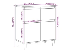Aparador de madera contrachapada roble Sonoma 60x35x70 cm
