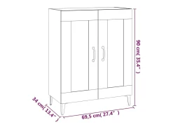 Aparador de madera contrachapada color roble 69,5x34x90 cm