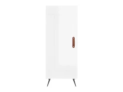 Aparador de madera contrachapada blanco brillante 34,5x34x90 cm ES39641