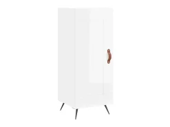 Aparador de madera contrachapada blanco brillante 34,5x34x90 cm ES39641