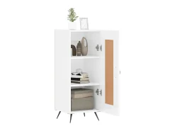 Aparador de madera contrachapada blanco brillante 34,5x34x90 cm ES39641