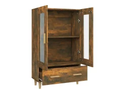 Aparador de madera contrachapada roble ahumado 70x31x115 cm