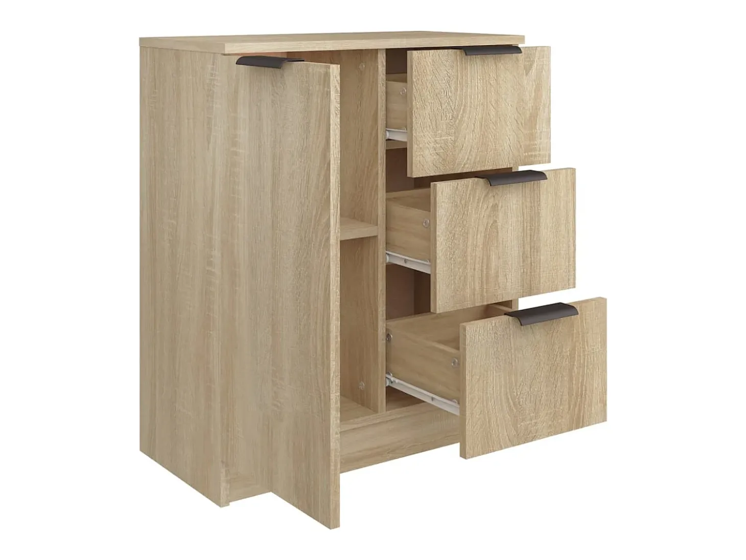 Aparador de madera contrachapada color roble Sonoma 60x30x70 cm