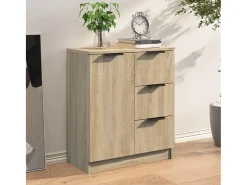 Aparador de madera contrachapada color roble Sonoma 60x30x70 cm