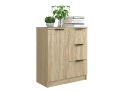 Aparador de madera contrachapada color roble Sonoma 60x30x70 cm
