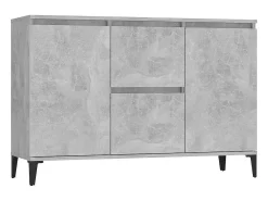 Aparador de madera contrachapada gris hormigón 102x35x70 cm