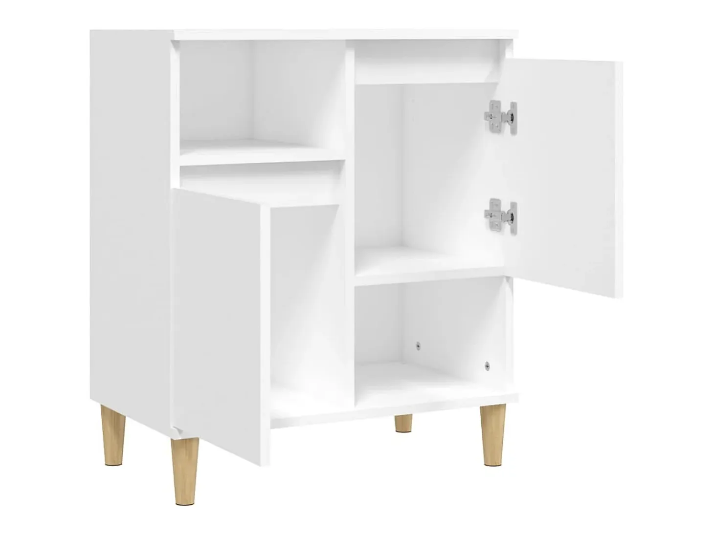 Aparador de madera contrachapada blanco 60x35x70 cm