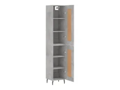 Aparador de madera contrachapada gris hormigón 34,5x34x180 cm