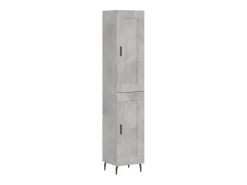 Aparador de madera contrachapada gris hormigón 34,5x34x180 cm