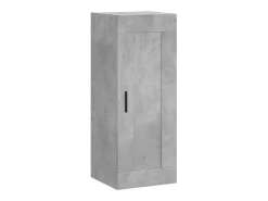 Aparador de madera contrachapada gris hormigón 34,5x34x180 cm
