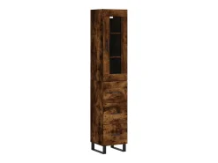 Aparador de madera contrachapada roble ahumado 34,5x34x180 cm ES58493