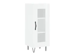 Aparador de madera contrachapada blanco brillante 34,5x34x90 cm ES36354