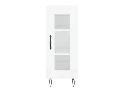 Aparador de madera contrachapada blanco brillante 34,5x34x90 cm ES36354