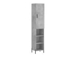 Aparador de madera contrachapada gris hormigón 34,5x34x180 cm ES18673