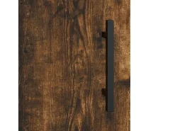 Aparador de madera contrachapada roble ahumado 34,5x34x180 cm