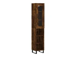 Aparador de madera contrachapada roble ahumado 34,5x34x180 cm