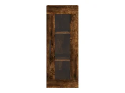 Aparador de madera contrachapada roble ahumado 34,5x34x180 cm