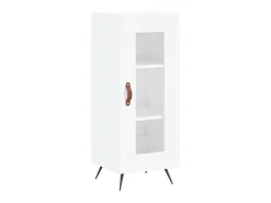 Aparador de madera contrachapada blanco brillante 34,5x34x90 cm ES39633