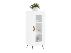 Aparador de madera contrachapada blanco brillante 34,5x34x90 cm ES39633