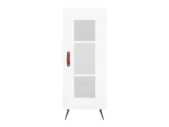 Aparador de madera contrachapada blanco brillante 34,5x34x90 cm ES39633