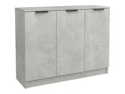 Aparador de madera contrachapada gris hormigón 90,5x30x70 cm