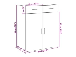 Aparador de madera contrachapada roble Sonoma 80x42,5x93 cm