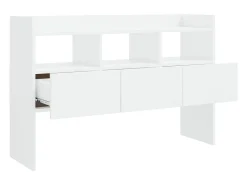 Aparador de madera contrachapada blanco brillante 105x30x70 cm