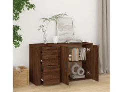 Aparador de madera contrachapada marrón roble 100x33x59,5 cm ES85922