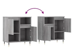 Aparador de madera contrachapada gris Sonoma 60x35x70 cm