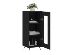 Aparador de madera contrachapada negro 34,5x34x90 cm ES22884