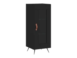 Aparador de madera contrachapada negro 34,5x34x90 cm ES22884