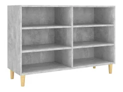 Aparador de madera contrachapada gris hormigón 103,5x35x70 cm