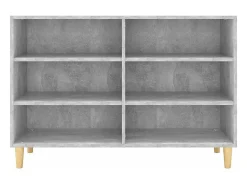 Aparador de madera contrachapada gris hormigón 103,5x35x70 cm