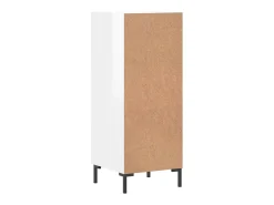 Aparador de madera contrachapada blanco brillante 34,5x34x90 cm