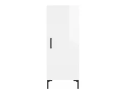 Aparador de madera contrachapada blanco brillante 34,5x34x90 cm