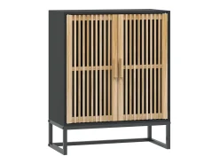 Aparador de madera contrachapada negro 60x30x75 cm