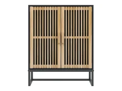 Aparador de madera contrachapada negro 60x30x75 cm