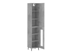 Aparador de madera contrachapada gris hormigón 34,5x34x180 cm