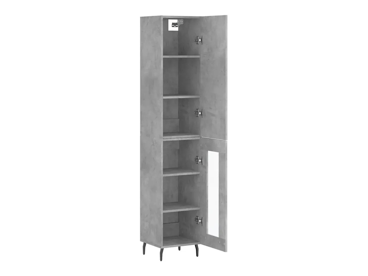 Aparador de madera contrachapada gris hormigón 34,5x34x180 cm
