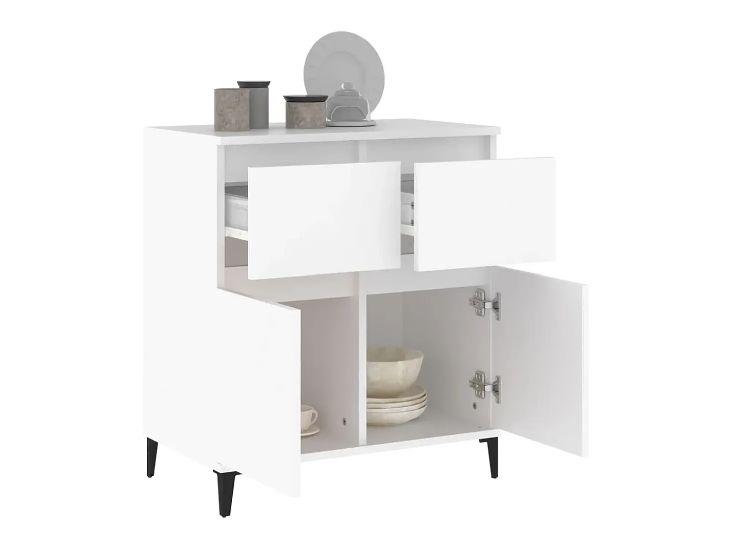 Aparador de madera contrachapada blanco 60x35x70 cm ES54658