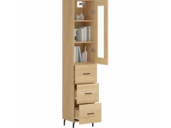 Aparador de madera contrachapada roble Sonoma 34,5x34x180 cm ES26381